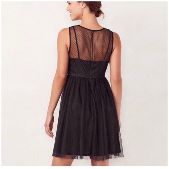 LC LAUREN CONRAD Black Tulle Fit Flare Party Dress - Picture 2 of 3